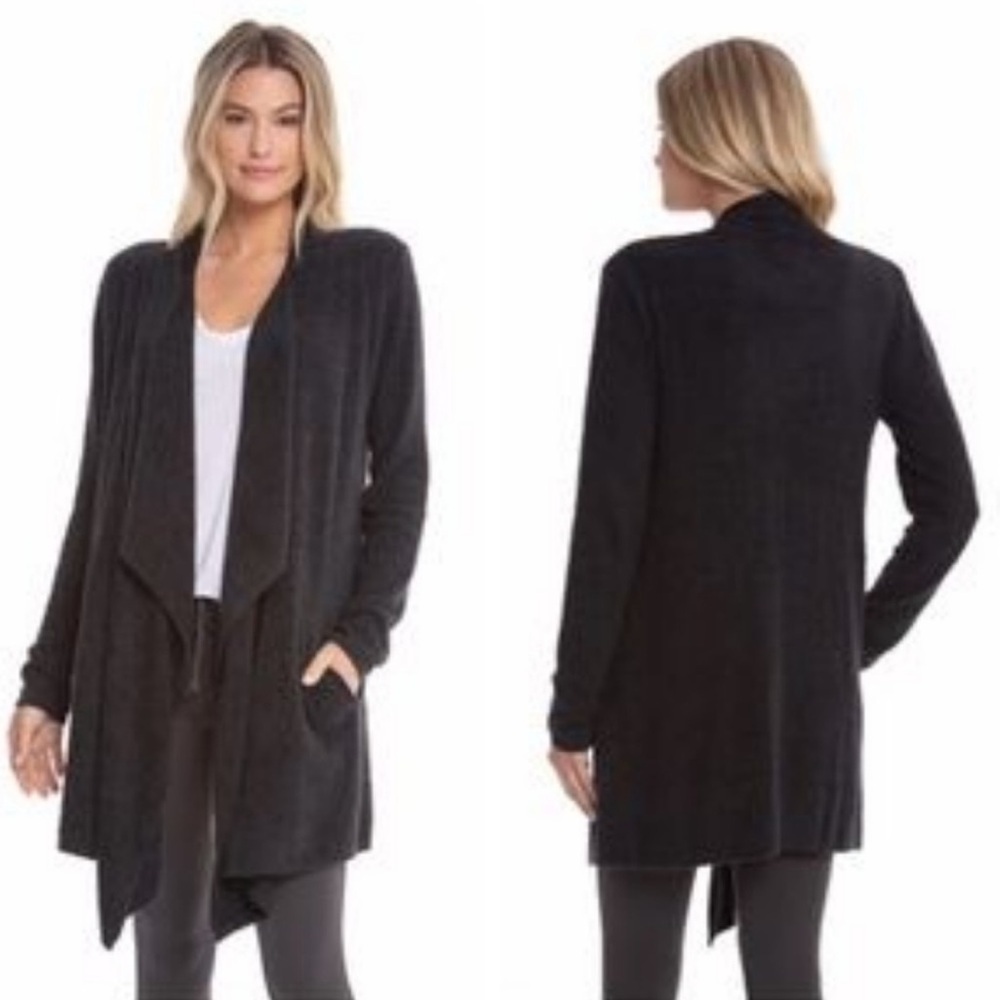 Barefoot Dreams Island Cardigan Size Small Medium Black 903 Cozychic Lite